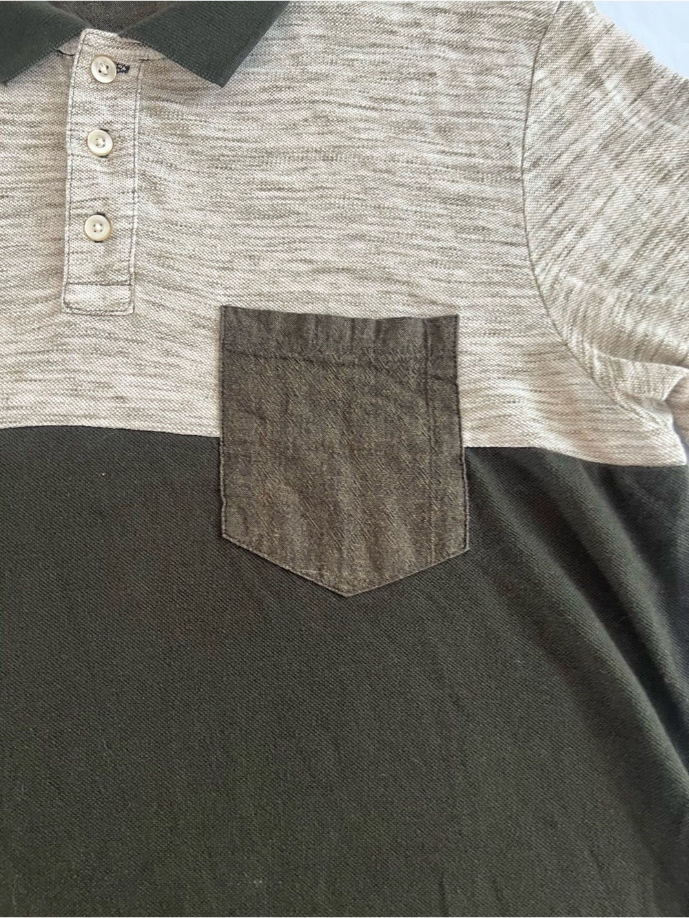 Zara Two-Tone Olive & Beige Men’s Polo Shirt - Picture 4 of 5